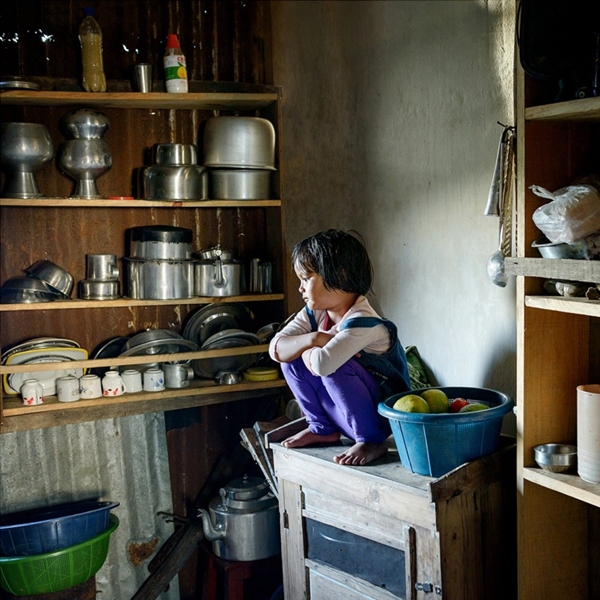 印度母系氏族部落梅加拉亚邦的女童 印度母系氏族部落梅加拉亚邦的女童
