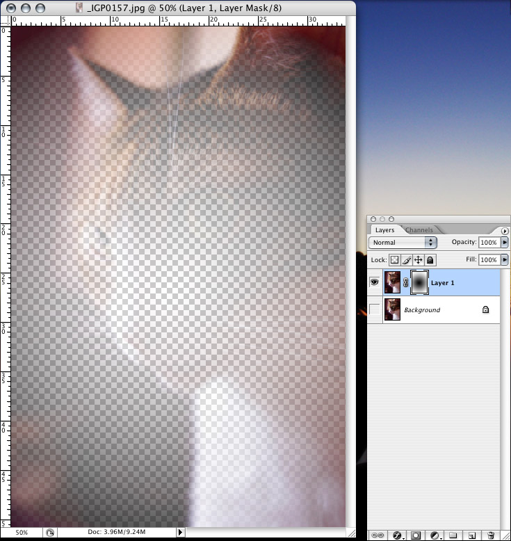 关掉原始图层的眼睛，可以看到刚才做好的渐层图层。