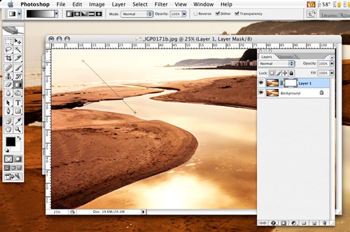 这里可以看到我们选择的区块，在新增的复制图层里